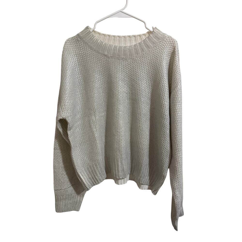 Shimmery silver sweater women's XXL NWT